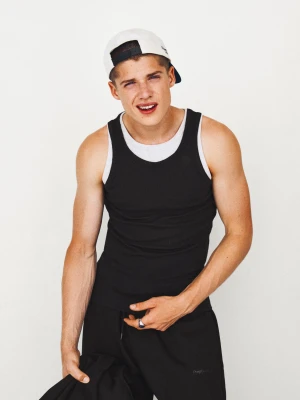 Zdjęcie produktu Bershka Dwuwarstwowa Koszulka Na Ramiączkach Mężczyzna Czarny
