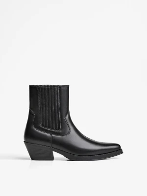 Bershka Elastyczne Botki Kowbojki Mężczyzna Czarny