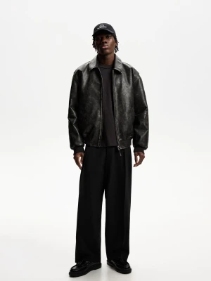 Zdjęcie produktu Bershka Super Baggy Tailored Fit Trousers Mężczyzna Black