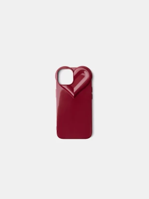 Bershka Etui Na Telefon Iphone Z Sercem Kobieta Bordowy