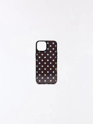 Bershka Etui Na Telefon W Kropki Kobieta Iphone 17 Pro Max Brązowy