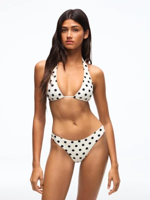 Bershka Figi Od Bikini W Kropki Kobieta Kremowy