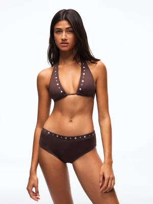 Bershka Figi Od Bikini Z Ćwiekami Kobieta Brązowy