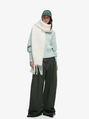 Bershka Gładki Szalik Kobieta Kremowy
