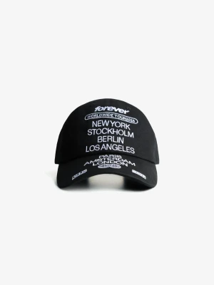 Bershka Haftowana Czapka Mężczyzna Czarny