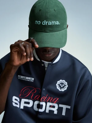 Bershka Haftowana Czapka Mężczyzna Zielony