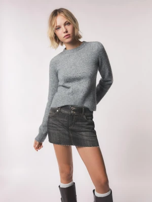 Bershka Jeansowe Spódnicospodenki Mini Kobieta Czarny