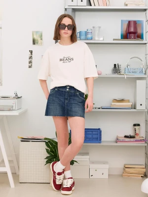 Bershka Jeansowe Spódnicospodenki Mini Kobieta Niebieski