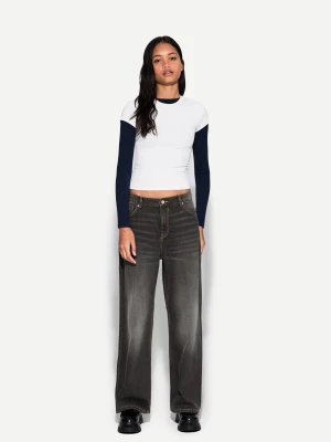 Bershka Jeansy Baggy Kobieta Czarny