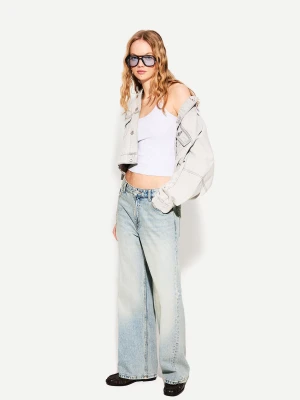 Bershka Jeansy Baggy Kobieta Jasnoniebieski
