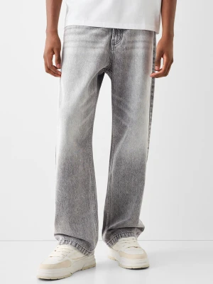 Bershka Jeansy Baggy Mężczyzna Szary