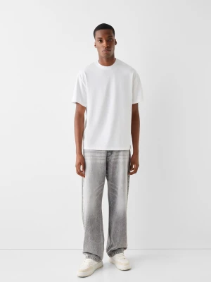 Bershka Jeansy Baggy Mężczyzna Szary