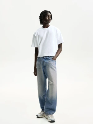 Bershka Jeansy Baggy Mężczyzna Wyblakły Niebieski