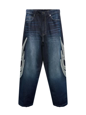 Bershka Jeansy Basic Mężczyzna Wyblakły Niebieski