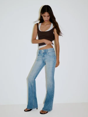 Bershka Jeansy Bootcut Kobieta Jasnoniebieski