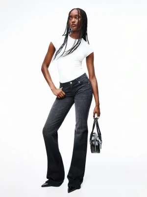 Bershka Jeansy Bootcut Low Waist Kobieta Szary