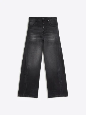 Bershka Jeansy Bootcut Mężczyzna Czarny