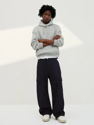 Bershka Jeansy Cargo Parachute Mężczyzna Granatowy