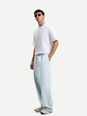 Bershka Jeansy Jogger Baggy Mężczyzna Jasnoniebieski