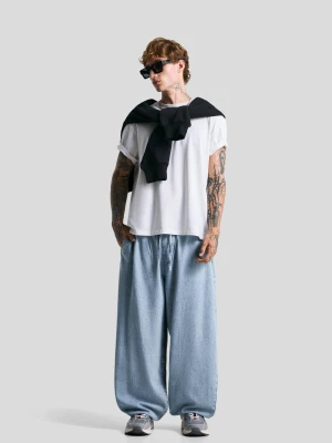 Bershka Jeansy Jogger Mężczyzna Jasnoniebieski