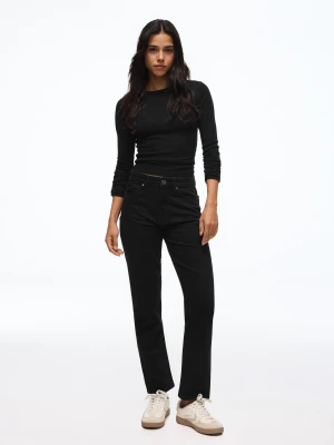 Bershka Jeansy Mom Fit Kobieta Czarny