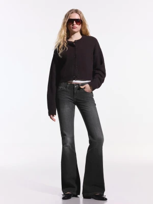 Bershka Jeansy O Kroju Baggy Flare Kobieta Srebrny