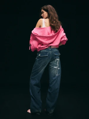 Bershka Jeansy O Kroju Baggy Juicy Couture X Bershka Kobieta Wyblakły Niebieski
