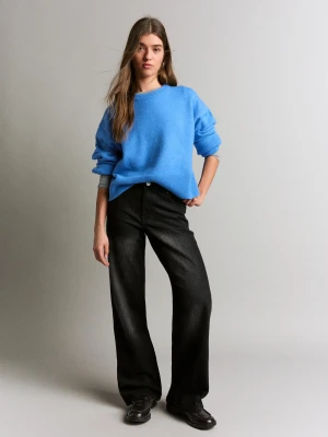 Bershka Jeansy O Kroju Baggy Kobieta Czarny