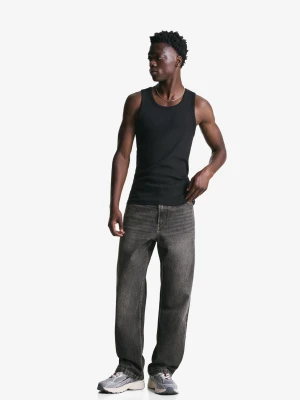 Bershka Jeansy O Kroju Baggy Mężczyzna Ciemnoszary