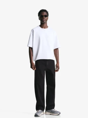 Bershka Jeansy O Kroju Baggy Mężczyzna Czarny