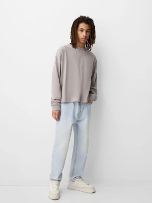 Bershka Jeansy O Kroju Baggy Mężczyzna Jasnoniebieski