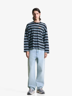 Bershka Jeansy O Kroju Baggy Z Ćwiekami Mężczyzna Wyblakły Niebieski