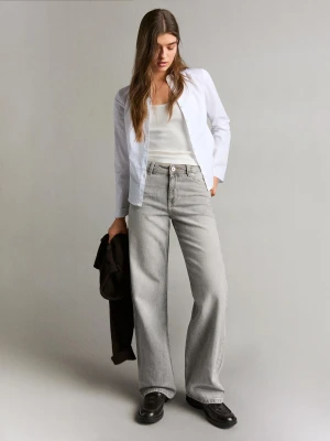 Bershka Jeansy O Kroju Baggy Ze Średnim Stanem Kobieta Szary