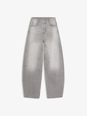Bershka Jeansy O Kroju Barrel Kobieta Szary