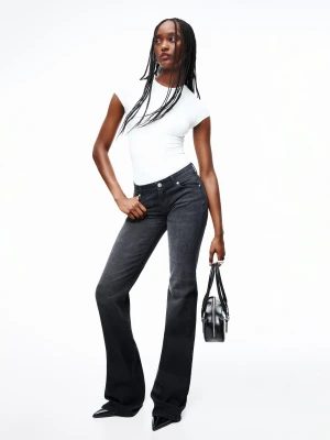 Bershka Jeansy O Kroju Bootcut Z Niskim Stanem Kobieta Szary