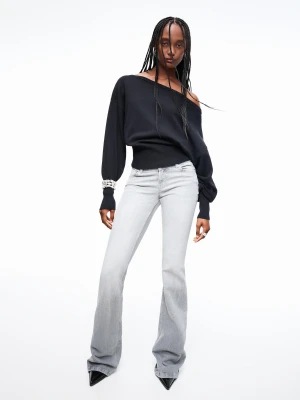 Bershka Jeansy O Kroju Bootcut Z Niskim Stanem Kobieta Szary