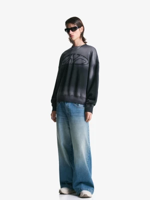 Bershka Jeansy O Kroju Extra Baggy Mężczyzna Wyblakły Niebieski