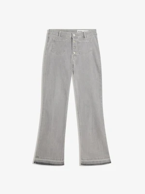 Bershka Jeansy O Kroju Flare O Krótszym Kroju Kobieta Szary