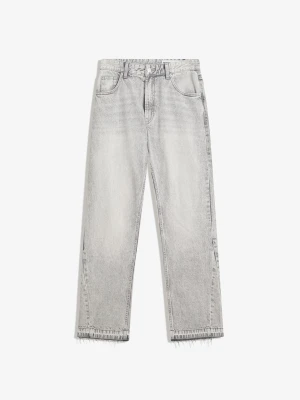Bershka Jeansy O Kroju Flare Straight Mężczyzna Szary
