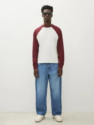 Bershka Jeansy O Kroju Loose Fit Mężczyzna Niebieski