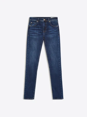 Bershka Jeansy O Kroju Skinny Z Wysokim Stanem Kobieta Niebieski