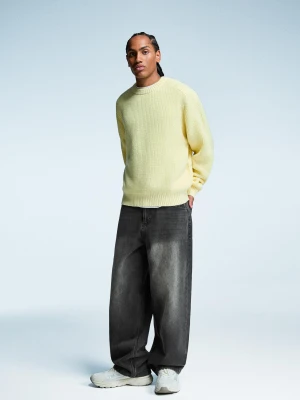 Bershka Jeansy O Kroju Super Baggy Mężczyzna Czarny