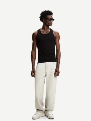 Bershka Jeansy O Kroju Super Baggy Mężczyzna Szary