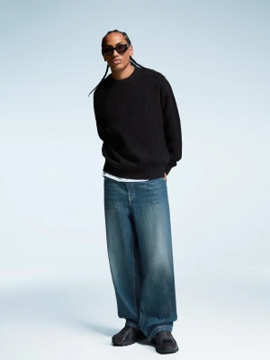 Bershka Jeansy O Kroju Super Baggy Mężczyzna Zielony