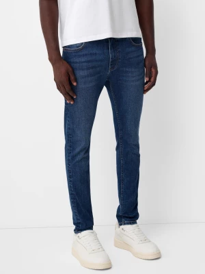 Bershka Jeansy O Kroju Super Skinny Mężczyzna Niebieski