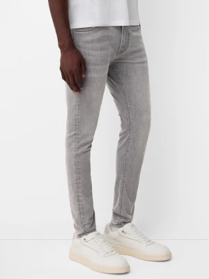 Bershka Jeansy O Kroju Super Skinny Mężczyzna Szary