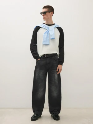 Bershka Jeansy O Kroju Twisted Fit Mężczyzna Czarny