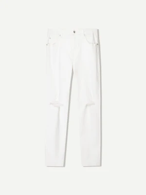 Bershka Jeansy Rurki Mężczyzna Biały