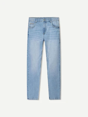 Bershka Jeansy Rurki Mężczyzna Wyblakły Niebieski