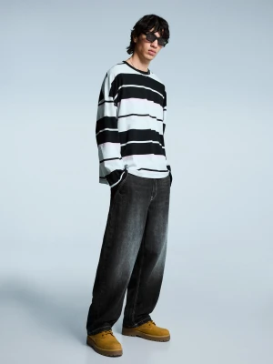 Bershka Jeansy Skater Mężczyzna Czarny